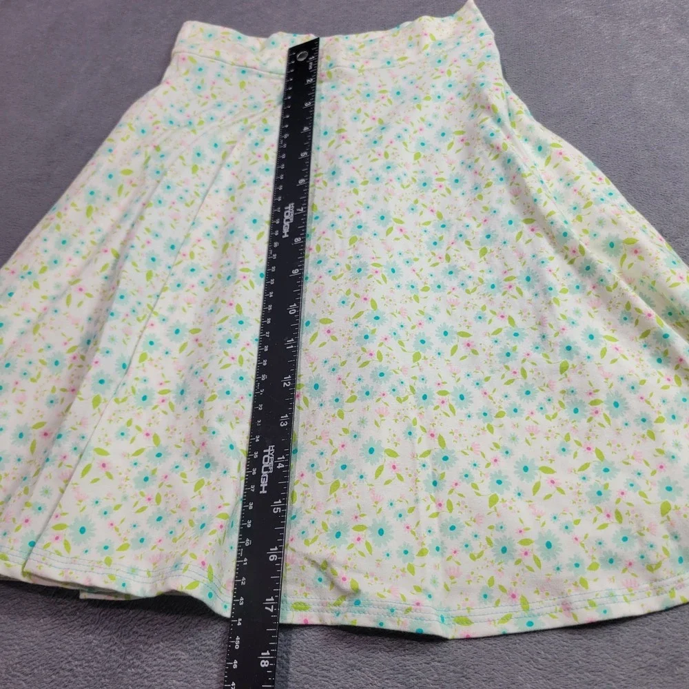 Handmade Girls Floral Print Skort Blue Pink Daisy Built-in Shorts Kids‎ Size S